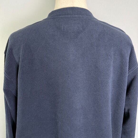 Structure NWT VINTAGE Men XL Long Sleeve V Neck Navy Thick Ribbed Flannel 2/$50 - Picture 5 of 11